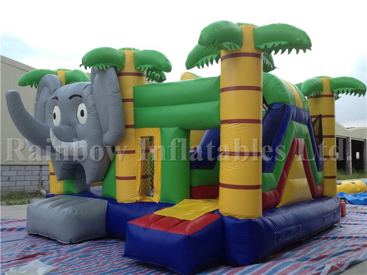 Outdoor Commercial Inflatable Jungle Elephant Combo for Children