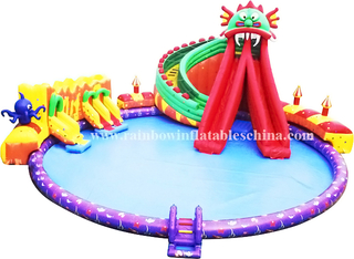 Large Outdoor Commercial Inflatable Dragon Theme Ground Water Park for Sale