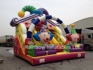 Outdoor Popular Inflatable Clown Theme Dry Slide for Toddlers 