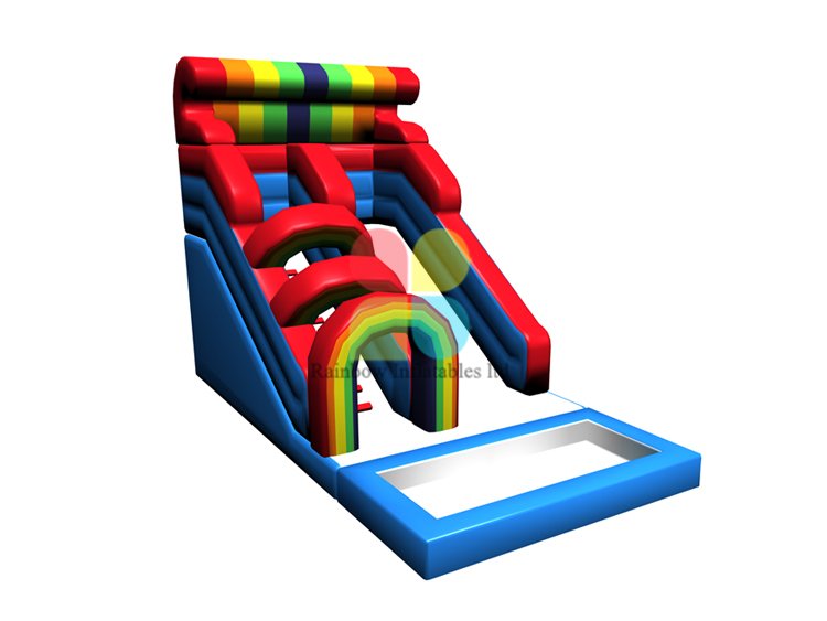 RB06113（4x8x5m）Inflatable Colorful rainbow Slide for sale 