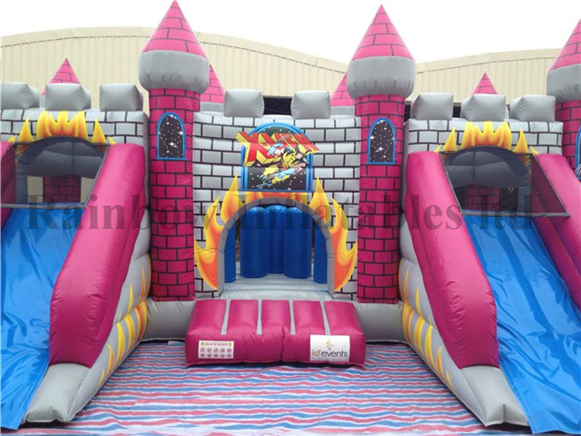 Outdoor Commercial Inflatable X-Men Theme Double Lane Slide Playground