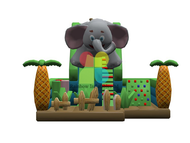 RB004151（7.9x8.3x5.8m）Inflatable Elephant theme playing funny inflatable bouncer funcity with slide new design