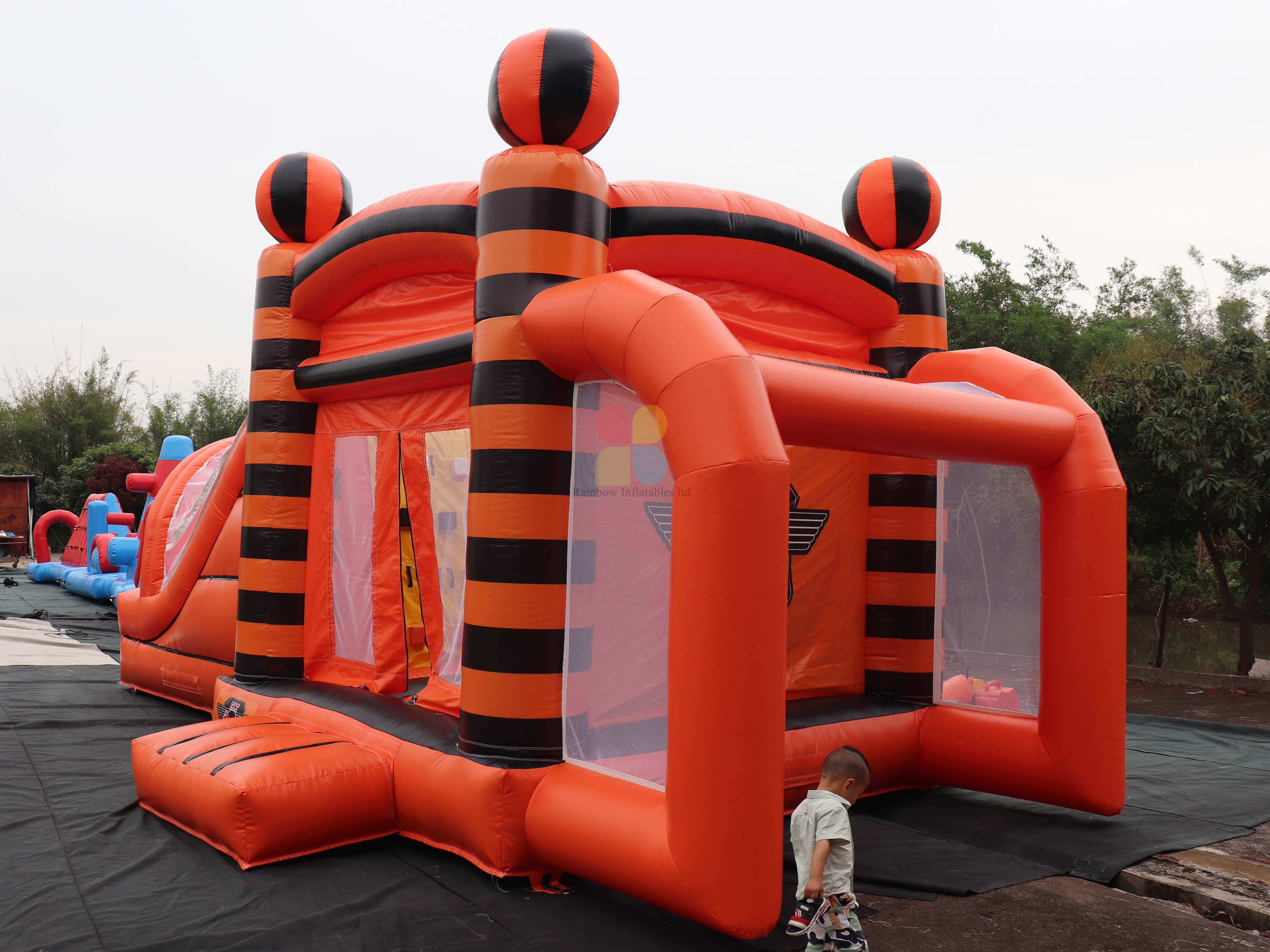 Customized Outdoor Commercial 3 In1 Inflatable Combo Jump House With Slide For Sale
