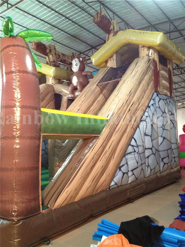 RB6037（8x7m）Inflatable Forest Bridge theme dry slide