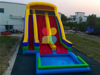 Large Commercial Inflatable Rainbow Color Water Slide for Kids