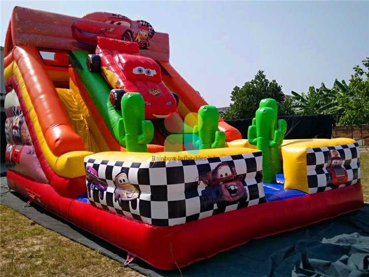 Big Commmercial Inflatable Popular Race Car Dry Slide for Kids from China manufacturer Rainbow