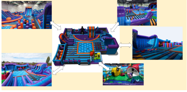  giant inflatable theme park made by Rainbow Inflatables ltd