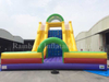 RB8047（13x10x8m）Inflatable rainbow Giant Climbing Wall with slide 