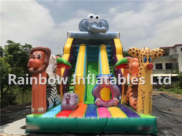 Best Quality Outdoor Commercial Inflatable Animal Theme Slide China Jungle Animal Slide Manufacturer