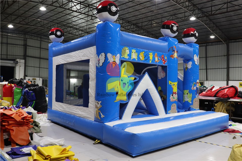 Pikachu Theme Bounce House Inflatable Jumper Bounce House Bounce Castle Slide For Sale