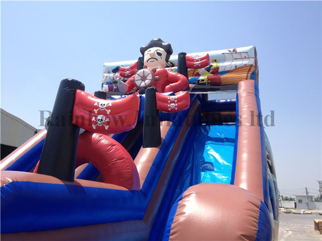 RB6052（10x6x7m）Inflatable pirate theme dry slide for kids