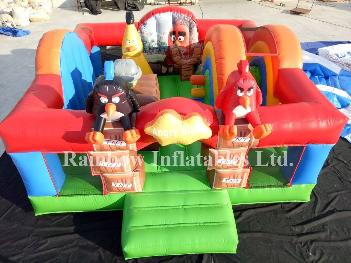 Small outside Inflatable Angry Bird Funcity Playground for Kids