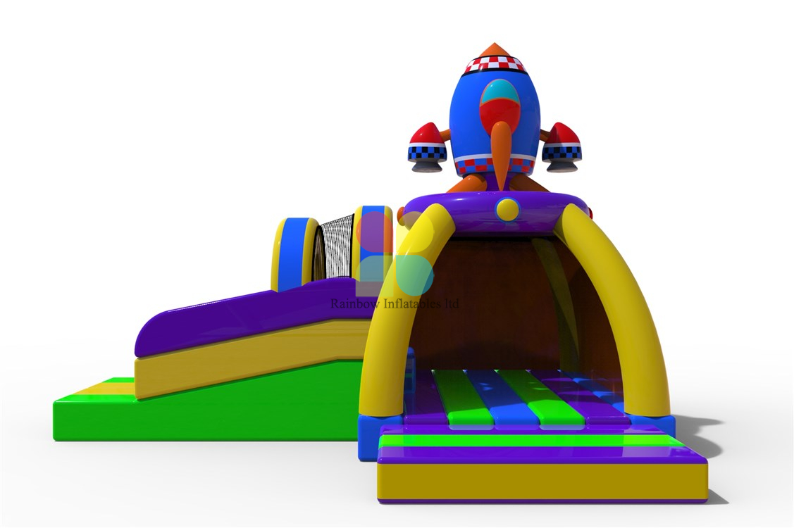 Inflatable Rocket Bouncer with Slide