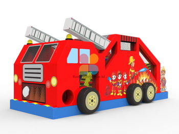 Commercial PVC Inflatable Fire Truck Moonwalk for Party
