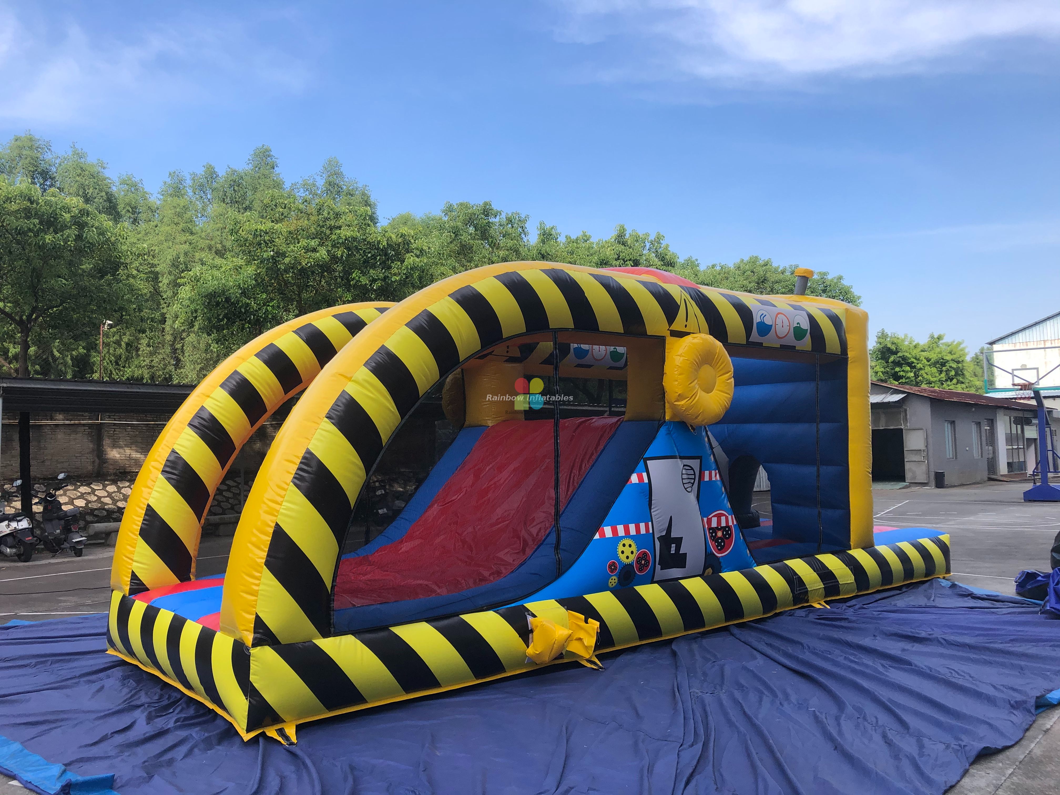 Rainbow Inflatable Robots Bouncer