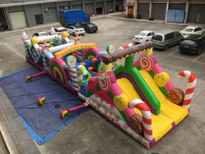 RB5275 16x3.8m(2parts) Inflatable candy Train Obstacle