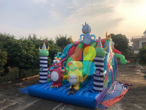 Customized Inflatable Monster jumping Dry Slide 