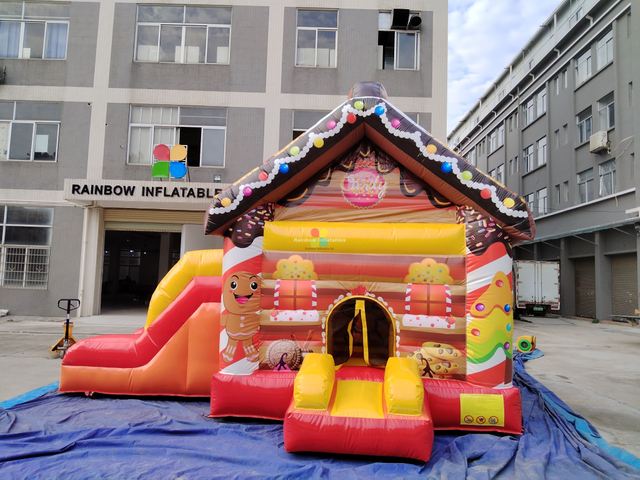 Cookies Theme Inflatables Jumping Castles with slide Funcity for Kids