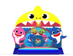 Shark castle inflatable jumping bouncy castle for kids 