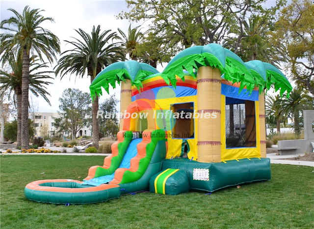 Inflatable Tropical Jumper water slide-Rainbow Inflatables