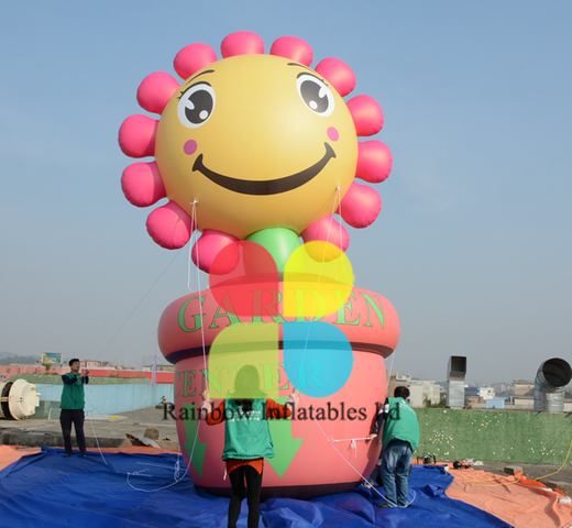 Outdoor parade flying sunsine flowers balloon, giant custom helium balloon 
