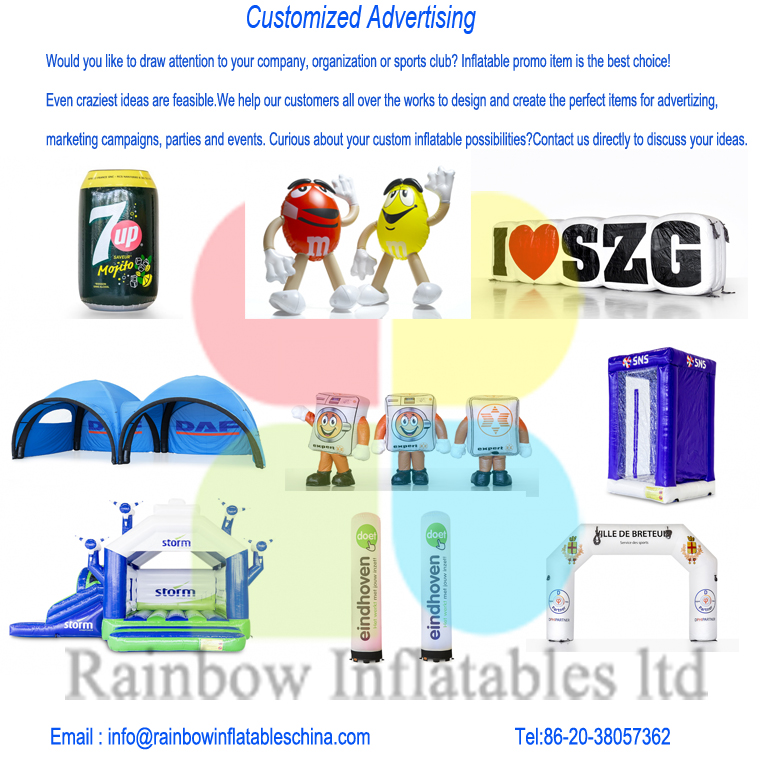 Inflatable products and customized advertizing material