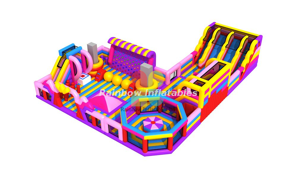  Inflatable Pink Theme Park Made by Guangzhou Rainbow Inflatables