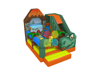 new design inflatable animal bouncer slide crocodile slide with obstacle