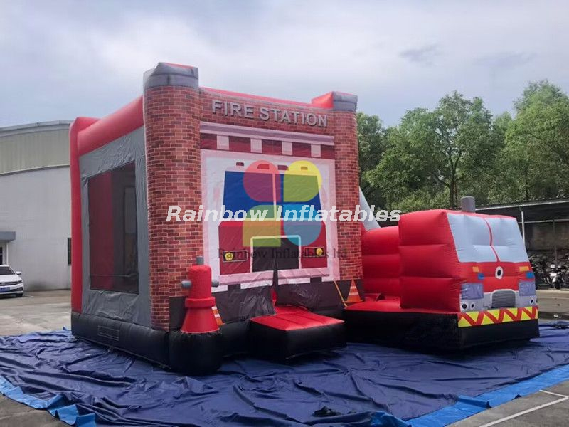 rainbow inflatable fire truck