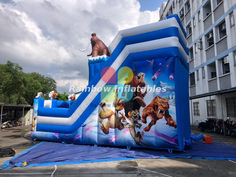  Rainbow Inflatable Ice Age Theme Slide