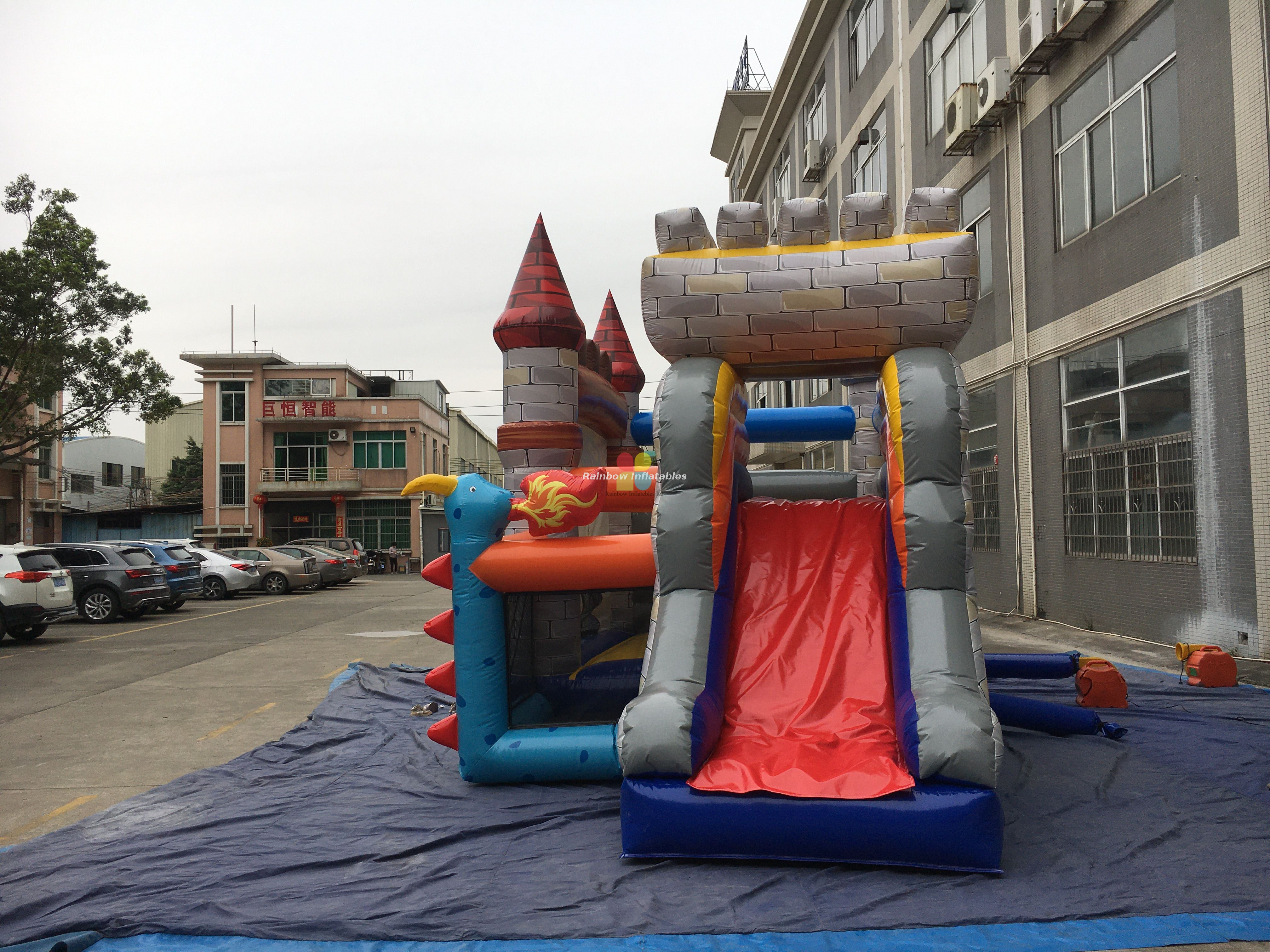 Giant Commercial Charizard slide with bouncer bouse Inflatable Dinosaur Slide for Rental