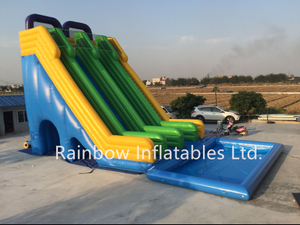 Large Outdoor Commercial Inflatable Water Slide with Pool for Amusement Park