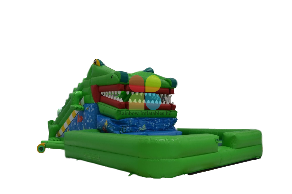 Inflatable Crocodile Moving Mouth Slide for Outdoor And Indoor