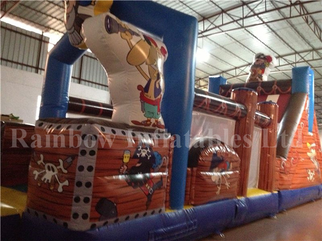 Large Indoor Commercial Inflatable Pirate Obstacle Course for Children
