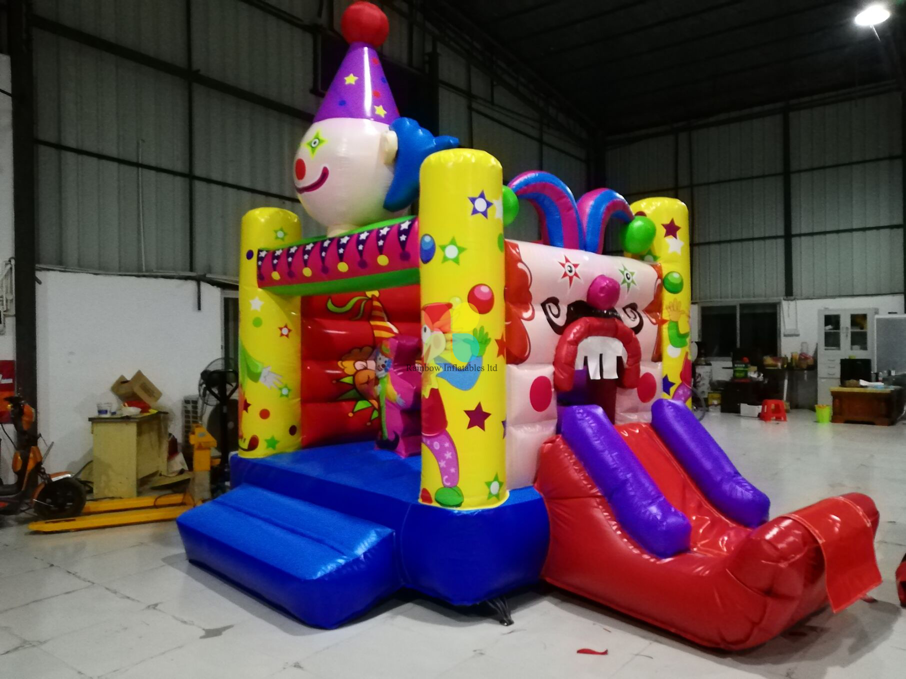 New Arrival Small Commercial Durable Inflatable Happy Clown Bouncer for Toddlers
