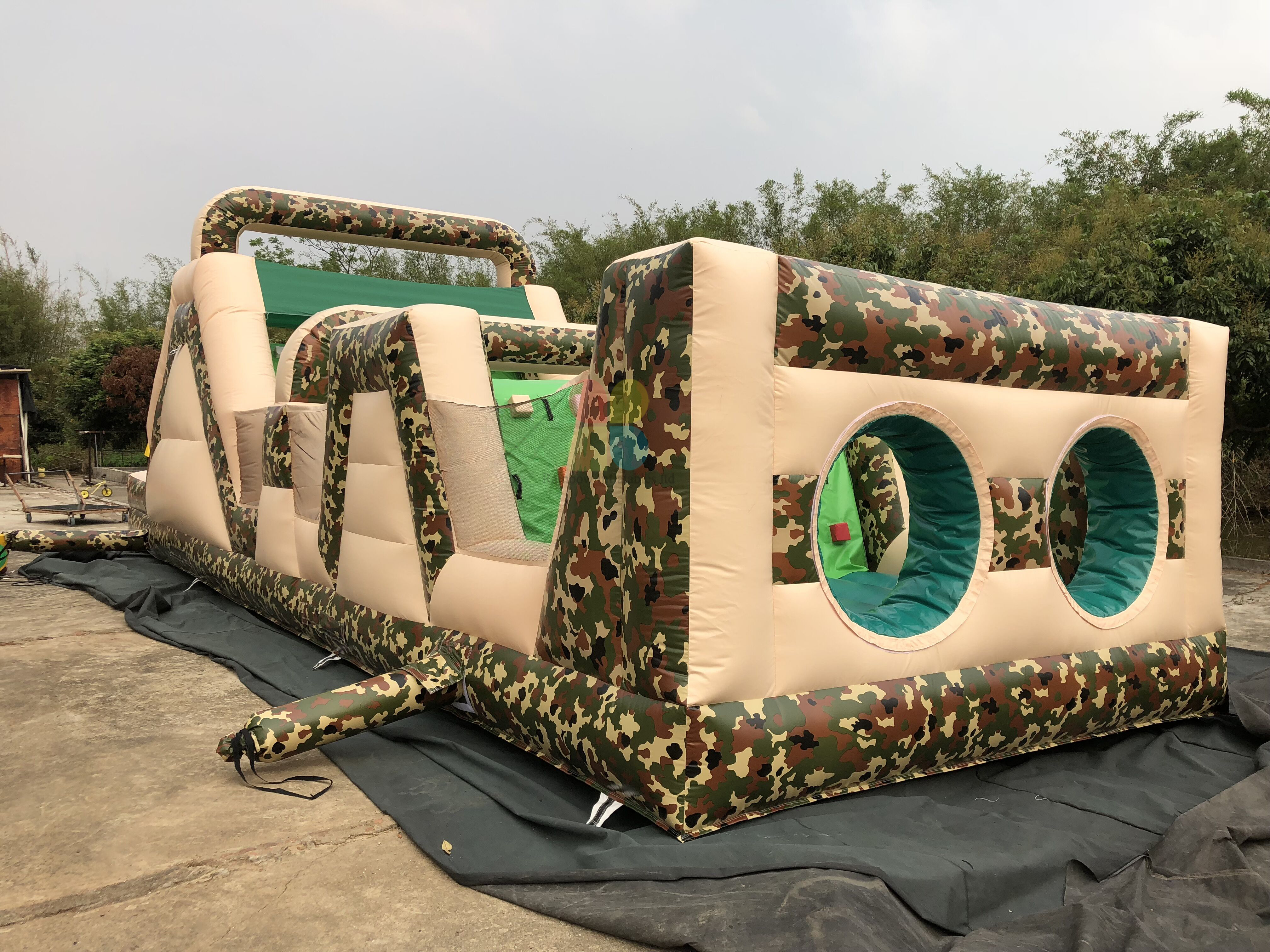 New Design Outdoor Inflatable Camouflage Theme Obstacle Course for Kids And Adults