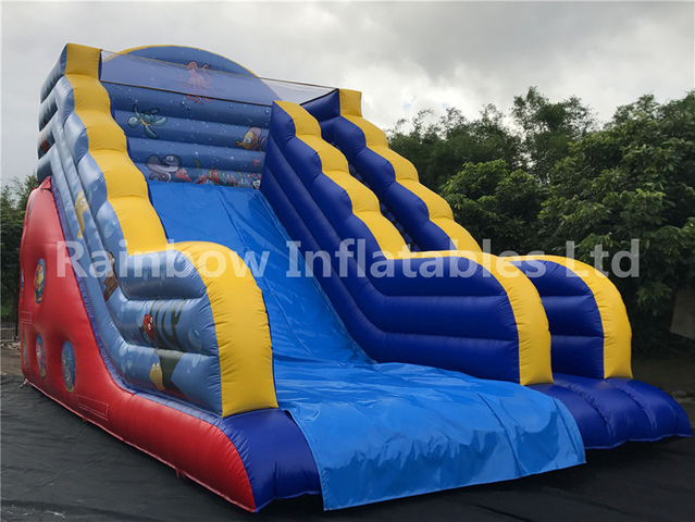 High Quality Inkjet Inflatables Marine Animal Theme Dry Slide for Sale