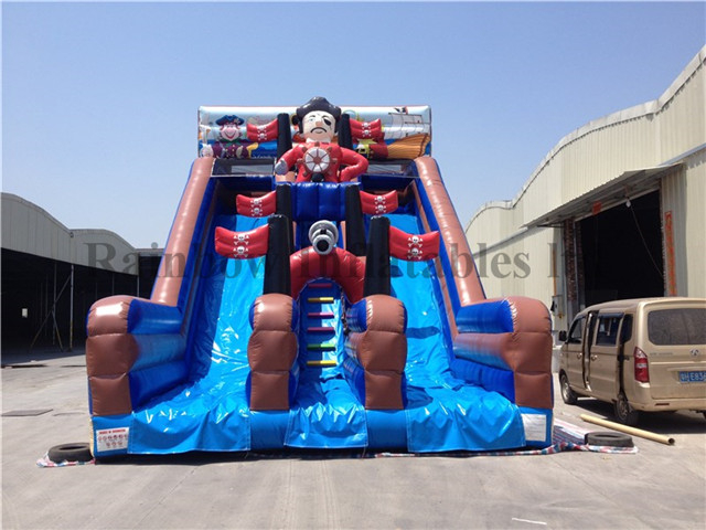 RB6052（10x6x7m）Inflatable pirate theme dry slide for kids