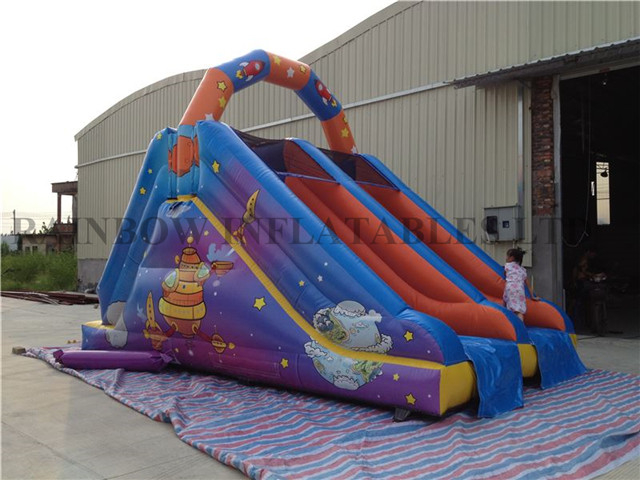 RB8018（6x4m） Inflatable Outspace theme double line slide
