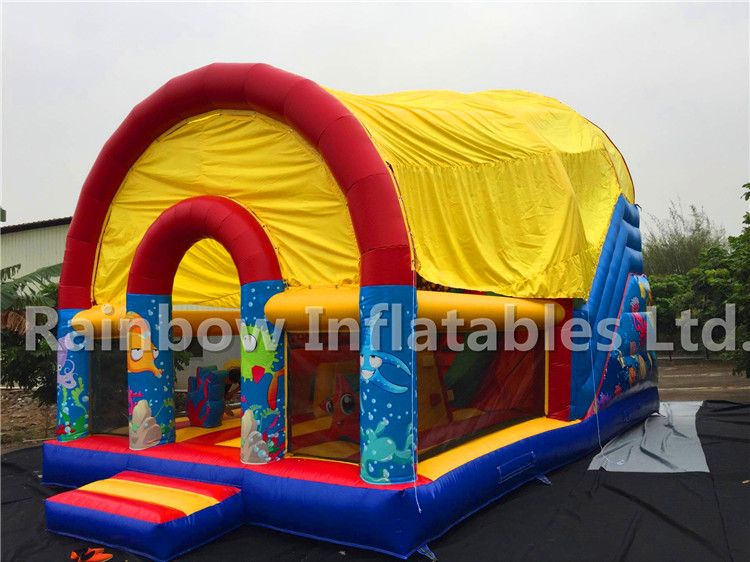 RB6097（9x5.2x6.8m） Inflatable Ocean theme dry slide 