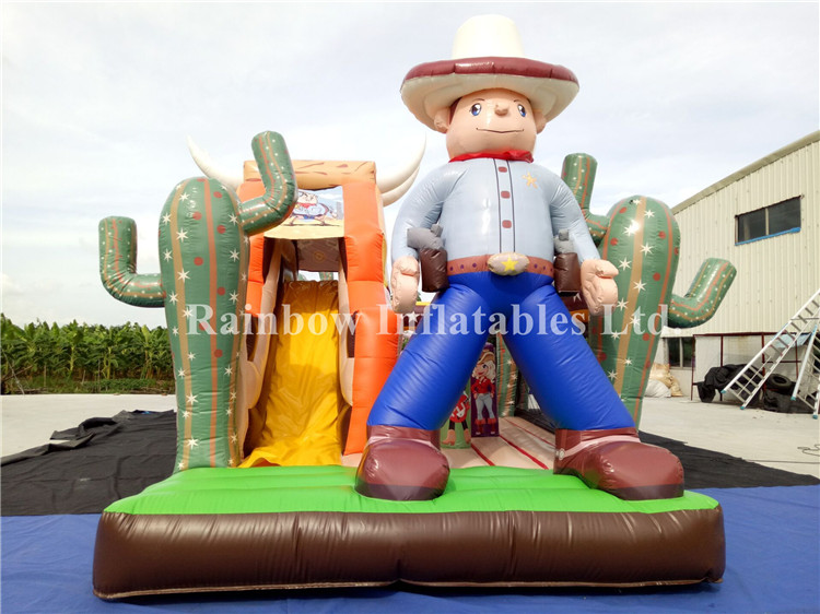 Outdoor Gaint Inflatable Cowboy Playground for Kids