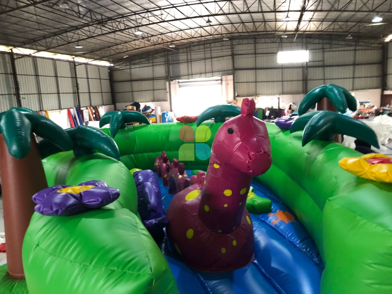 Wholesale Green Dinosaur Jump N Slide Inflatable Bouncer