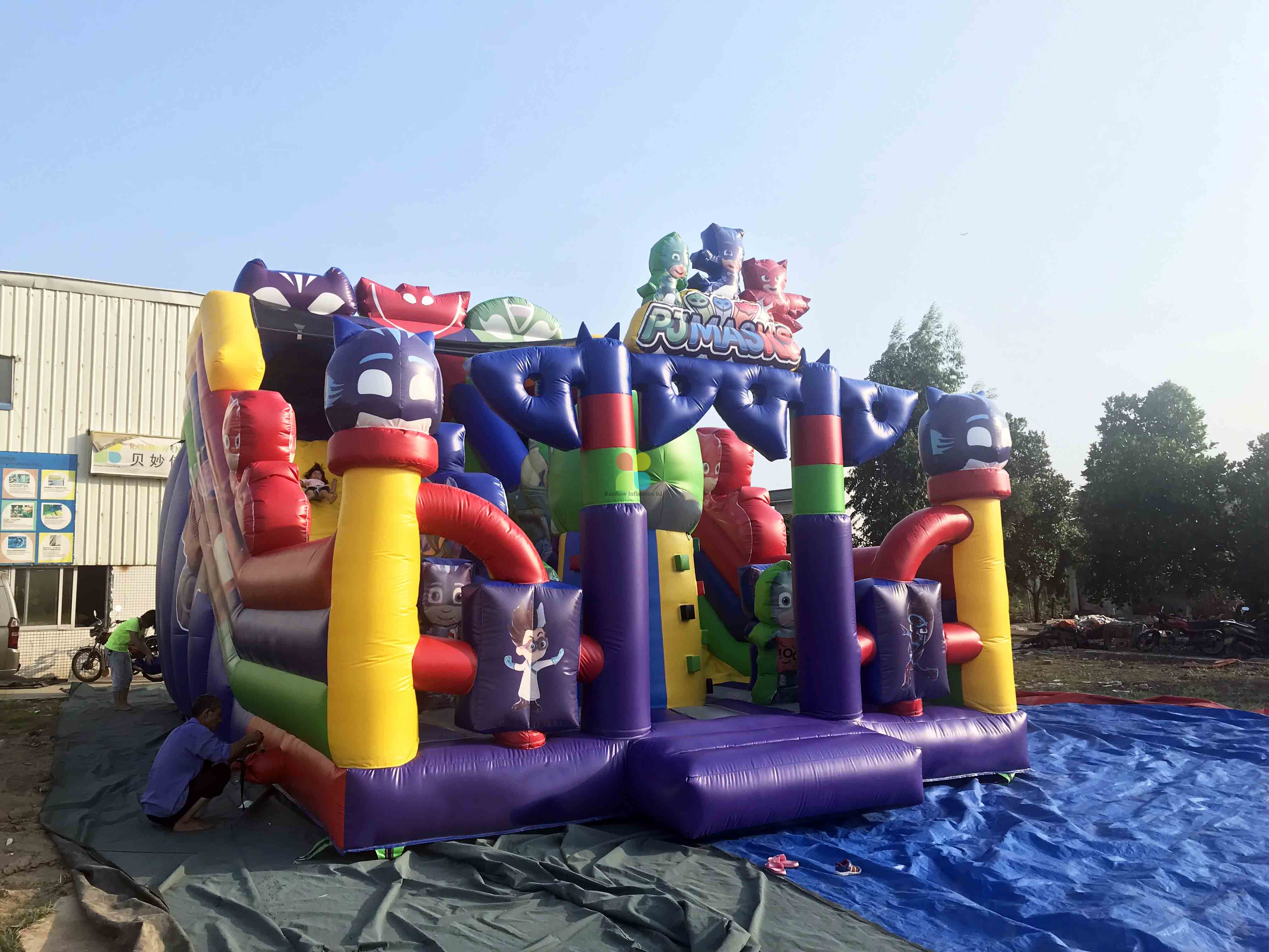 PJ Masks Multi Colored Inflatable Obstacle Combo With Slide