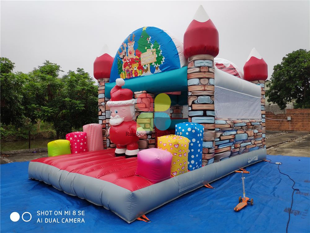 Rainbow Inflatable Xmas Castle for Sale 