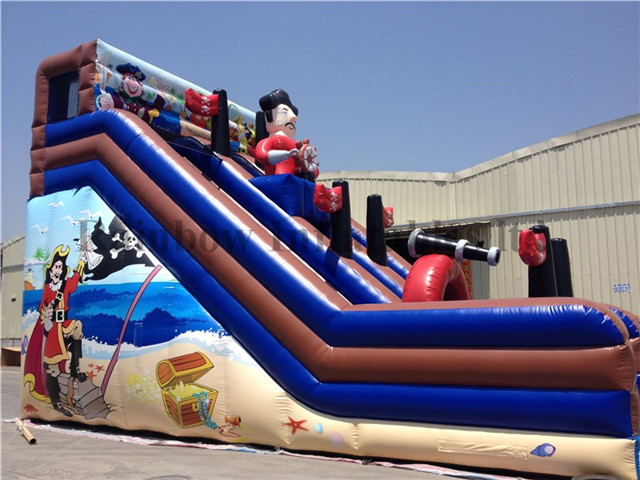 RB6052（10x6x7m）Inflatable pirate theme dry slide for kids