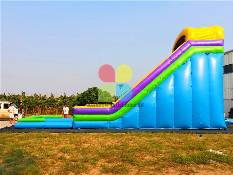 Large Commercial Inflatable Rainbow Color Water Slide for Kids