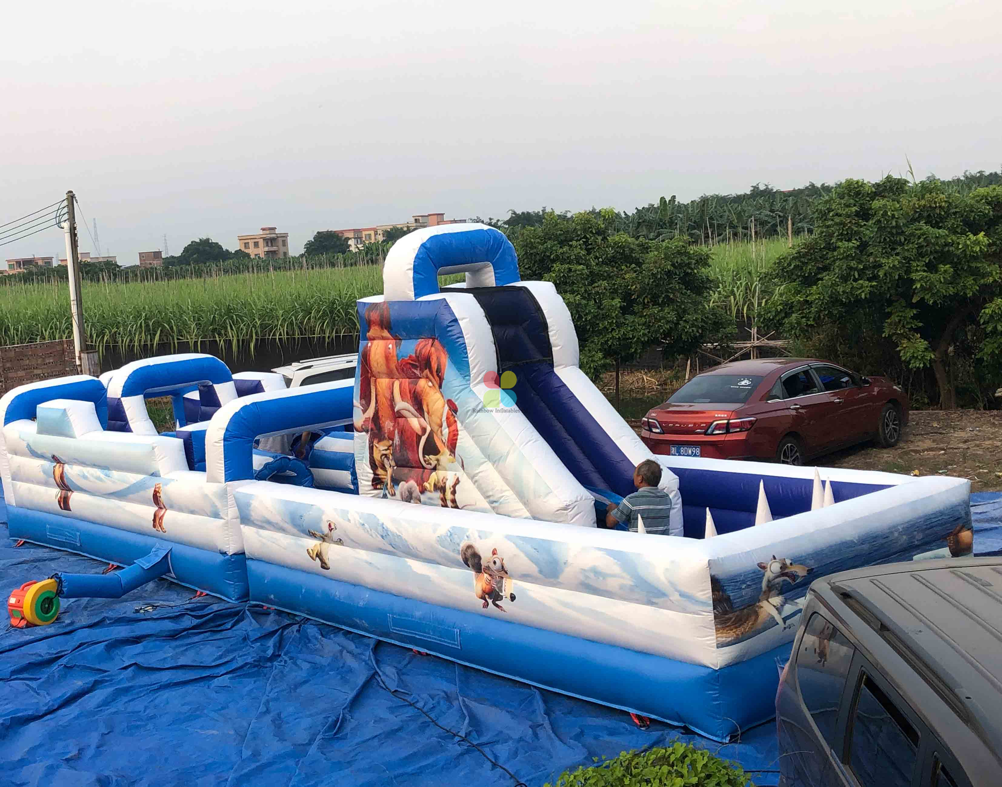 Inflatable ICE AGE Theme Obstacle for Kids