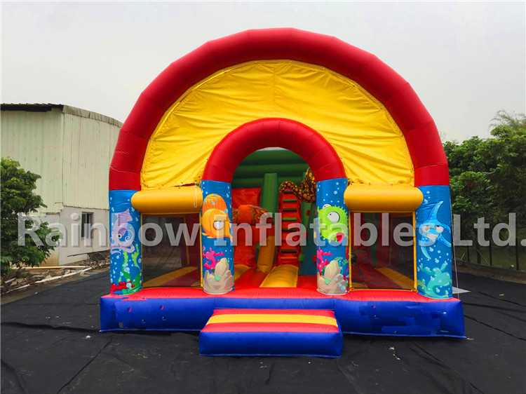 RB6097（9x5.2x6.8m） Inflatable Ocean theme dry slide 