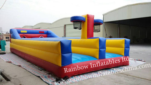 RB9009（10.7x4.6x2.1m）Inflatable 3 line bungee run&basketball 2 in 1 games