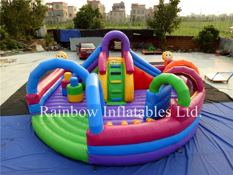 Outdoor Durable Inflatable Simple Color Playground for Sale